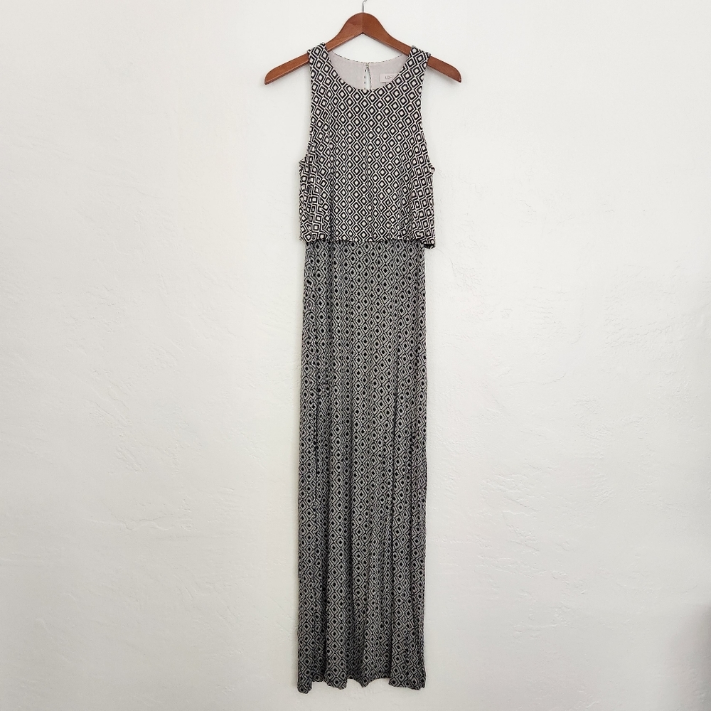 Floor Length Black and White Dress